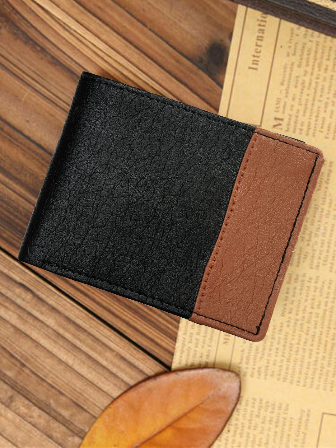 

Kastner Men Textured PU Two Fold Wallet, Black