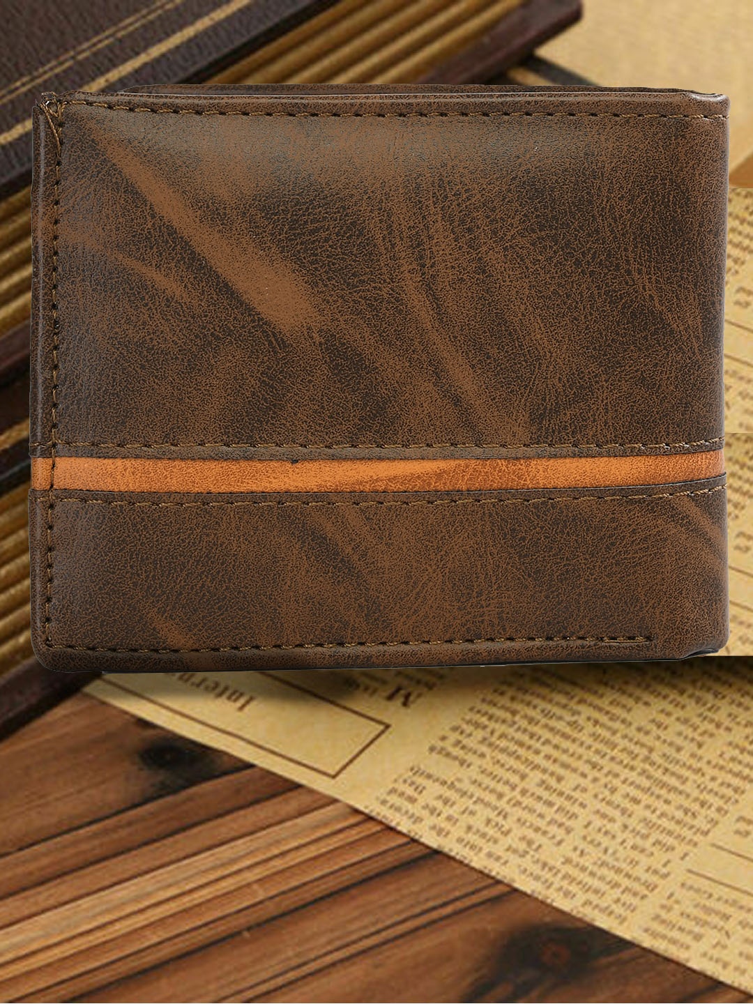 

Kastner Men PU Two Fold Wallet, Brown