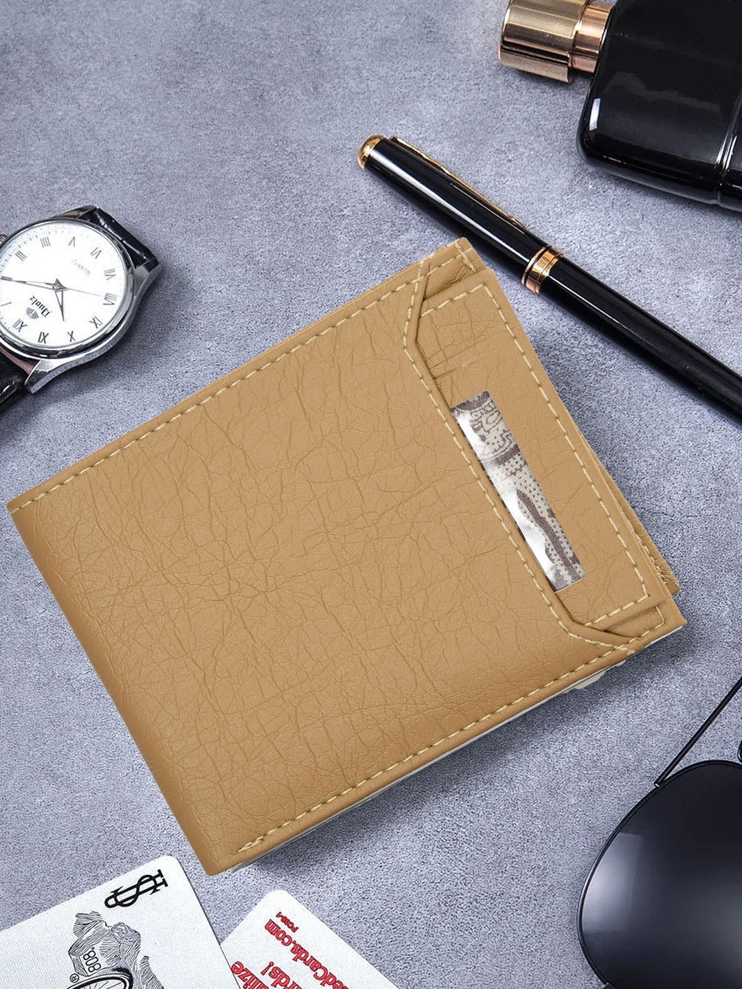 

Kastner Men PU Two Fold Wallet, Beige