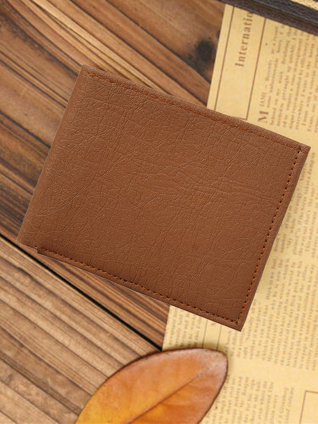 

Kastner Men Solid PU Two Fold Wallet, Tan