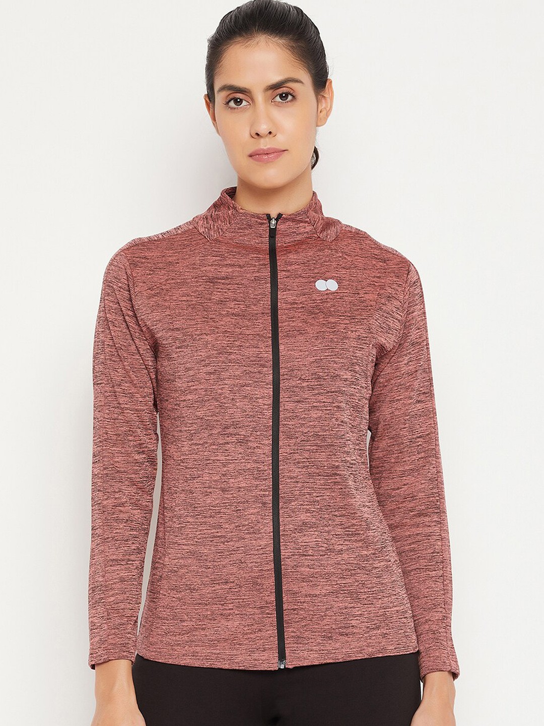 

Clovia Women Orange Black Lightweight Sporty Jacket
