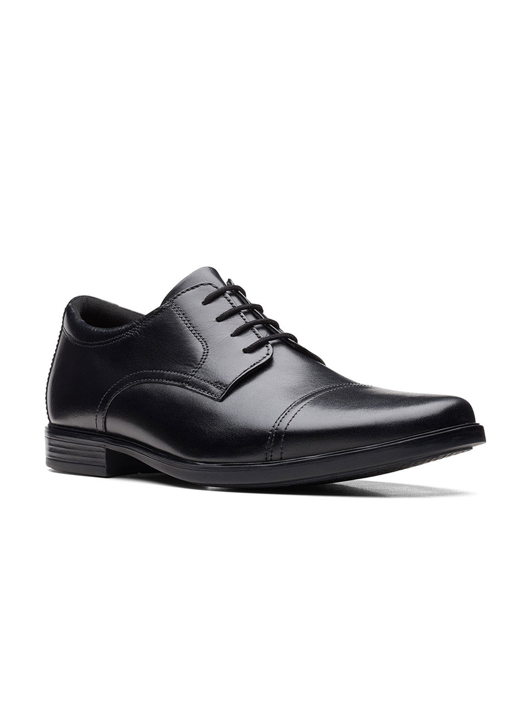 

Clarks Men Black Solid Leather Formal Derbys