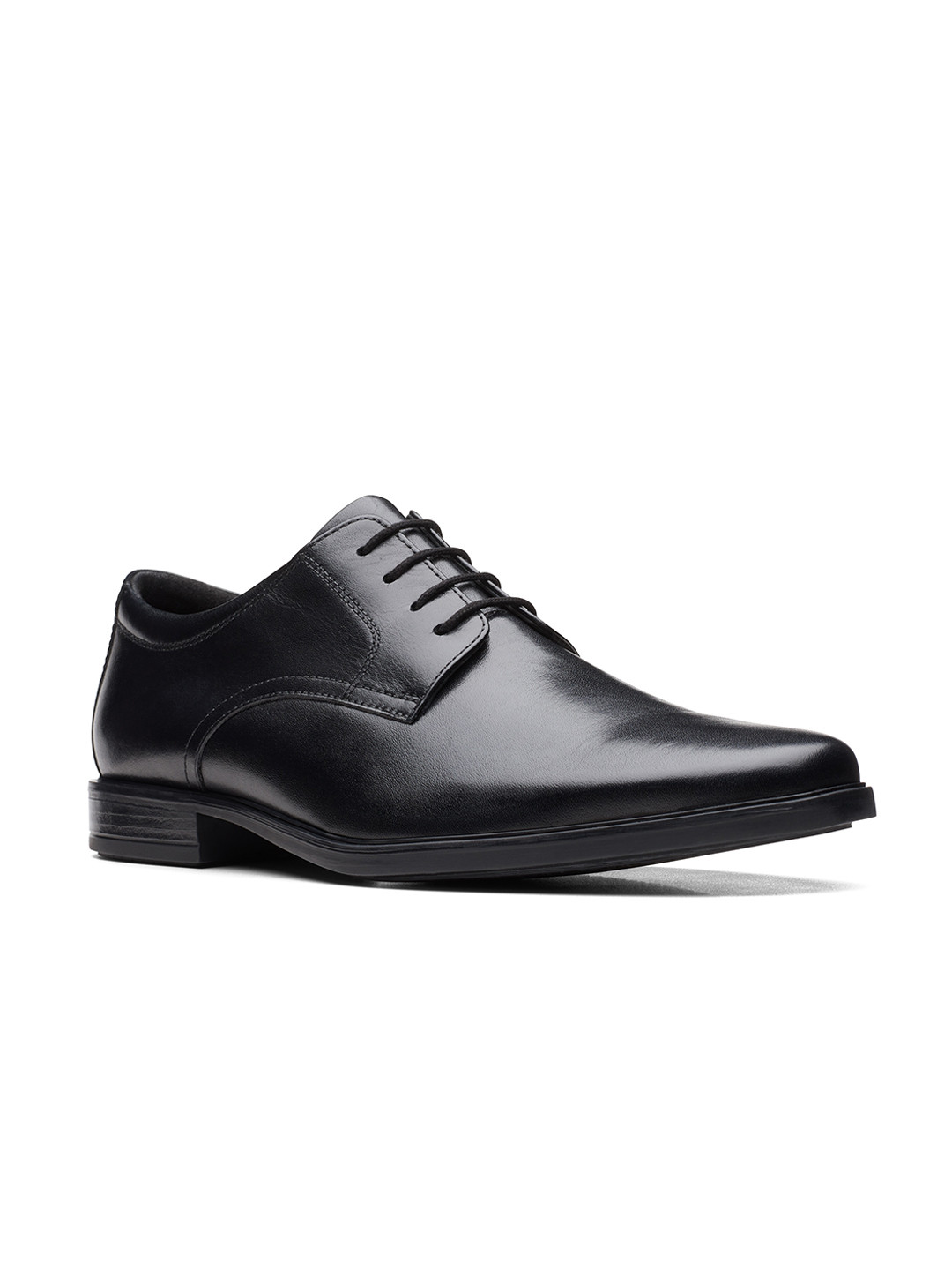 

Clarks Men Black Solid Leather Formal Derbys