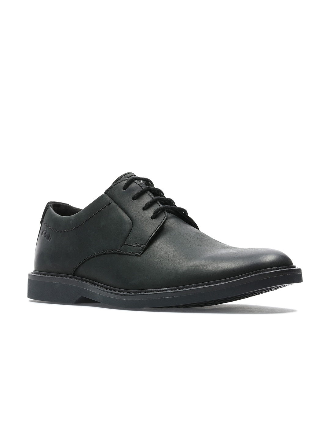 

Clarks Men Black Solid Leather Formal Derbys