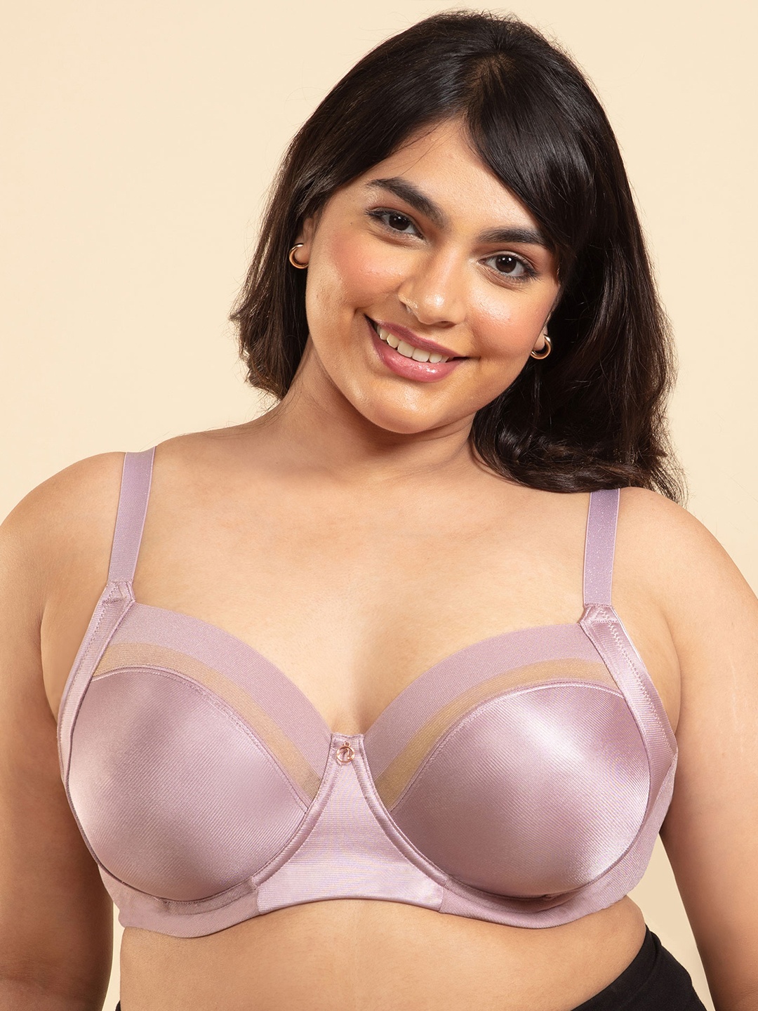 

Nykd Women Super Support Infinity Mesh Underwired Non Padded Bra, Purple