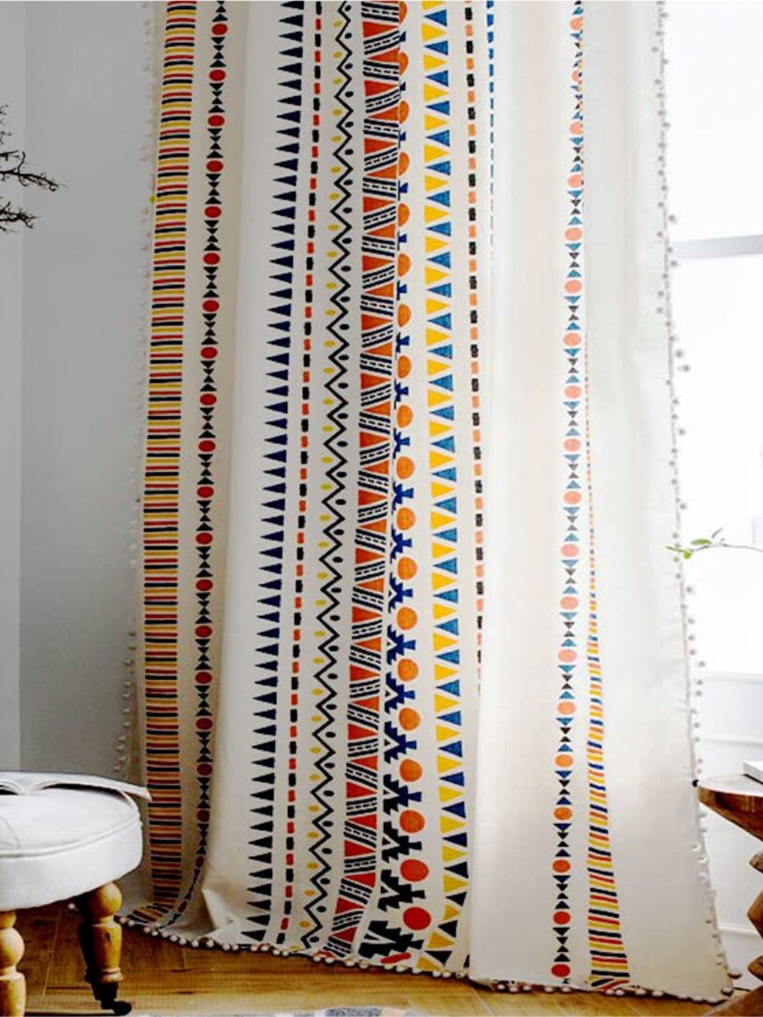 

URBAN SPACE Geometric Door Curtain, Orange