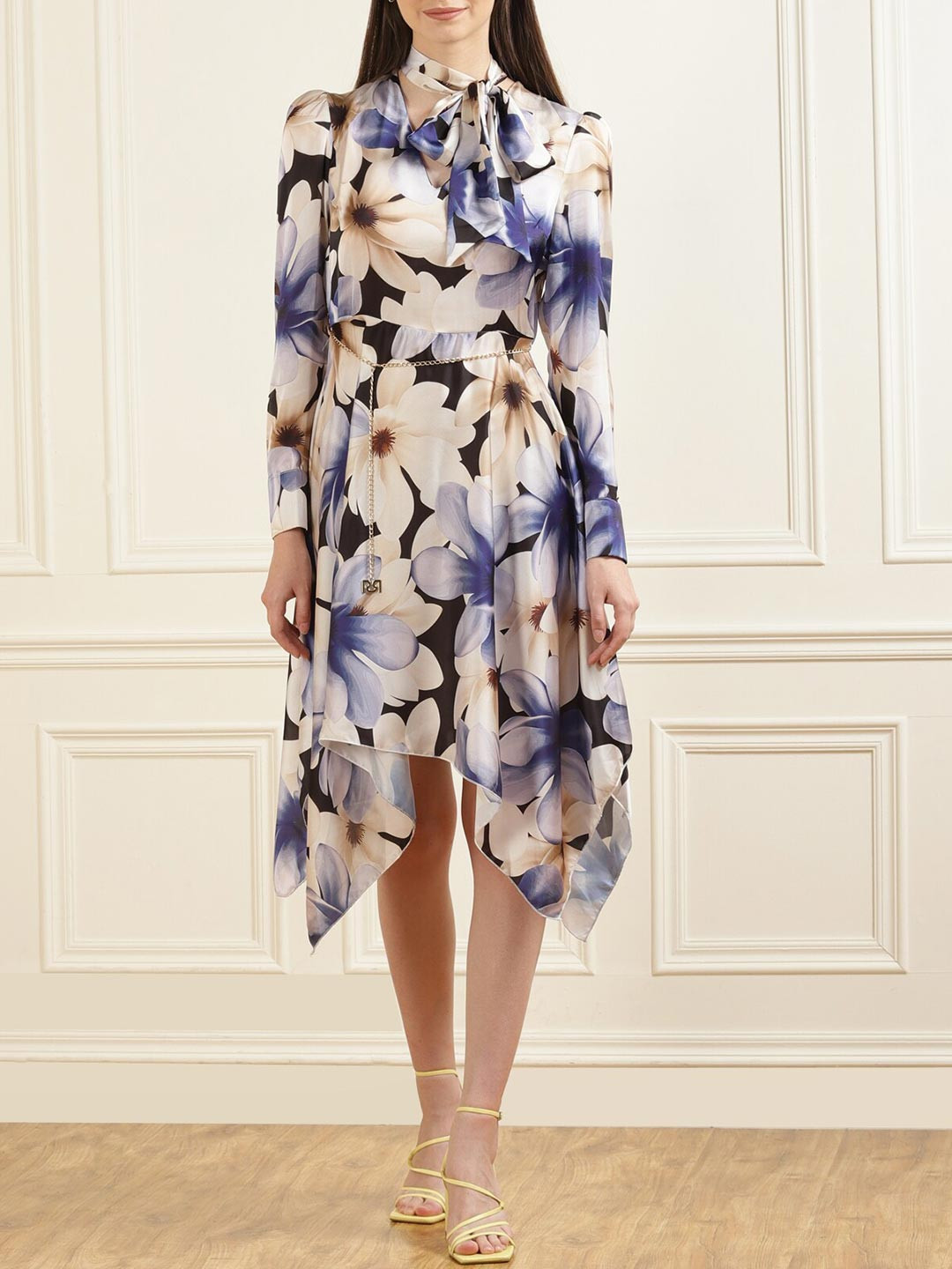 

Rinascimento Blue Floral Maxi Dress