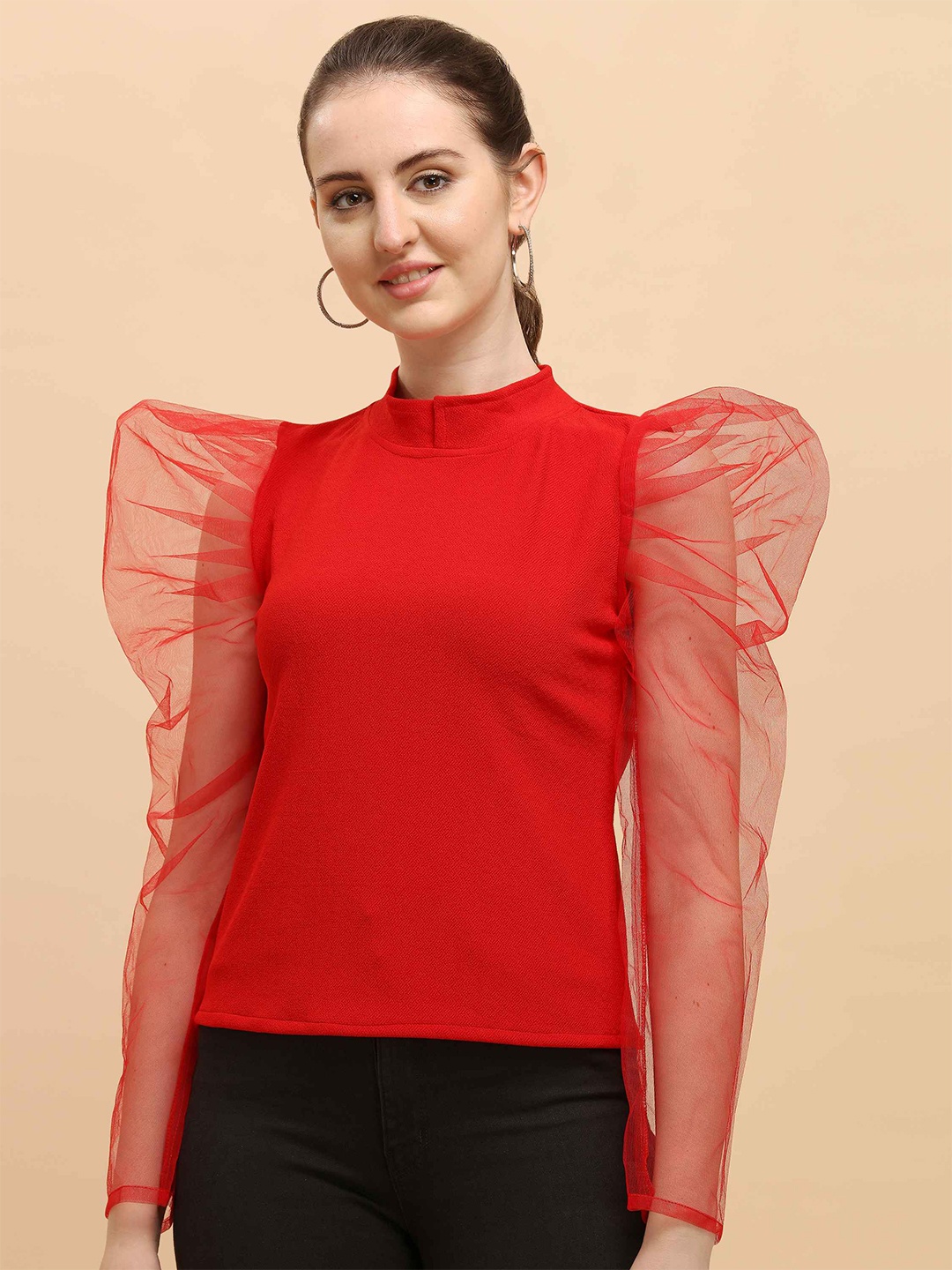 

Paralians Red Crepe Top