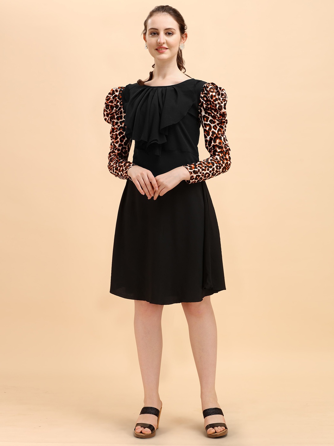 

Paralians Black A-Line Dress
