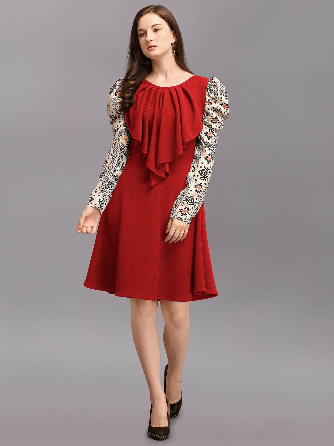 

Paralians Red A-Line Dress