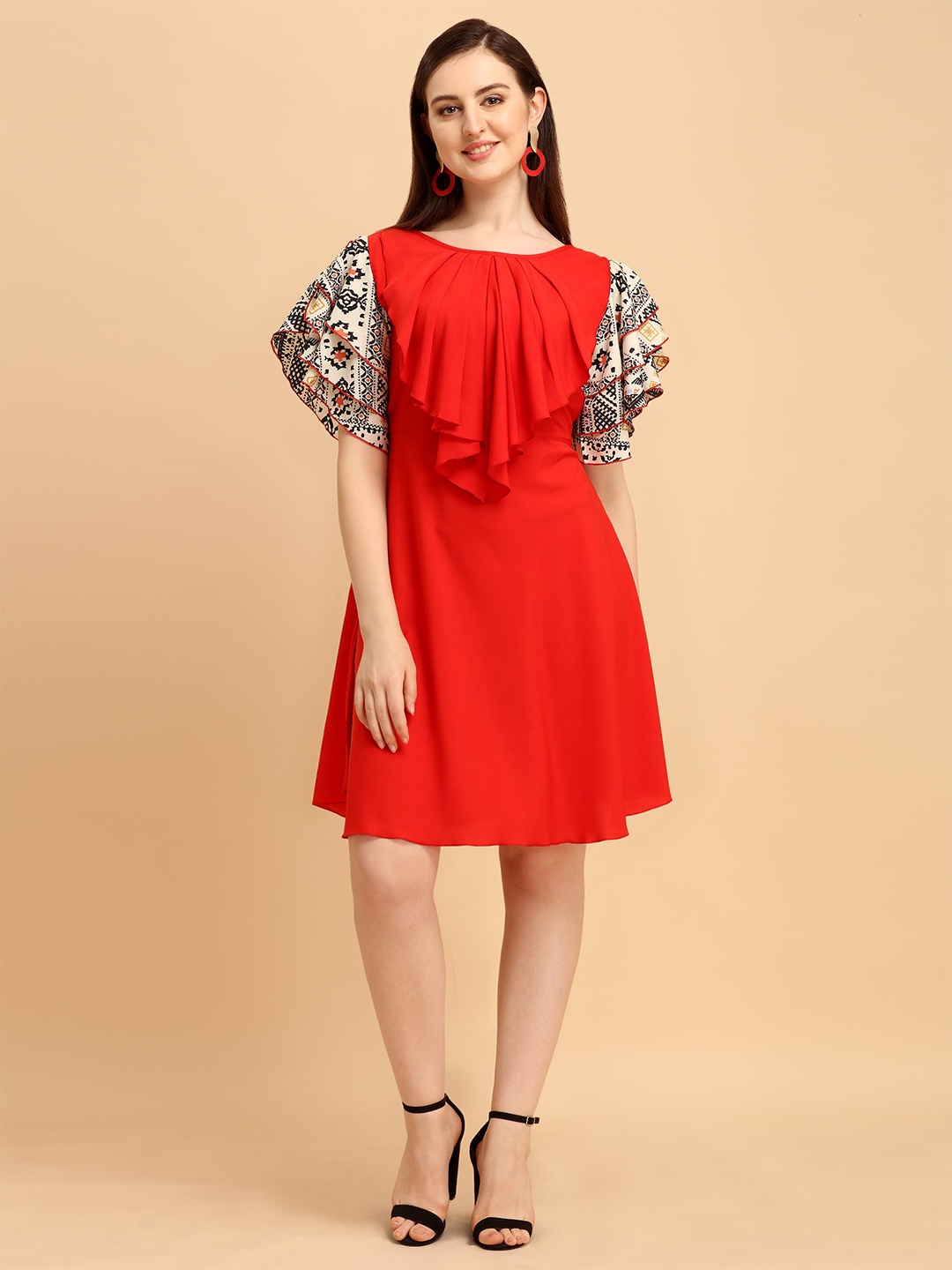 

Paralians Red A-Line Dress