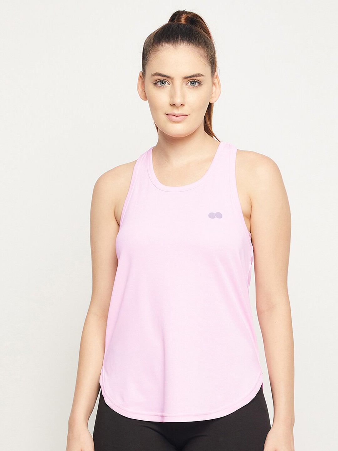 

Clovia Women Pink Slim Fit T-shirt