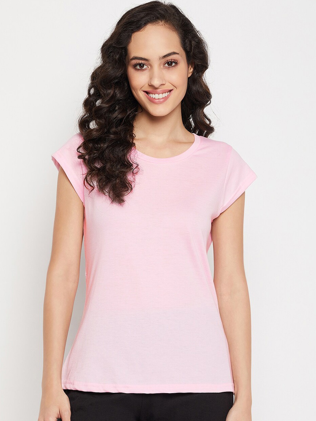 

Clovia Chic Basic Pure Cotton Lounge Top, Pink