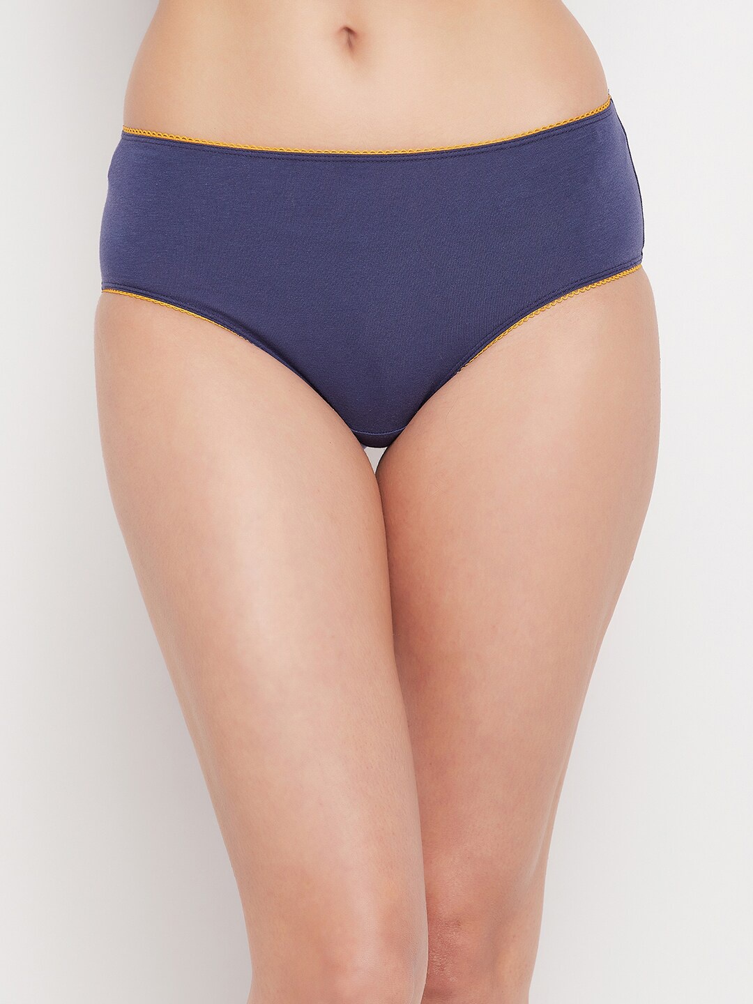 

Clovia Women Cotton Mid Waist Hipster Briefs PN2323P08S, Navy blue