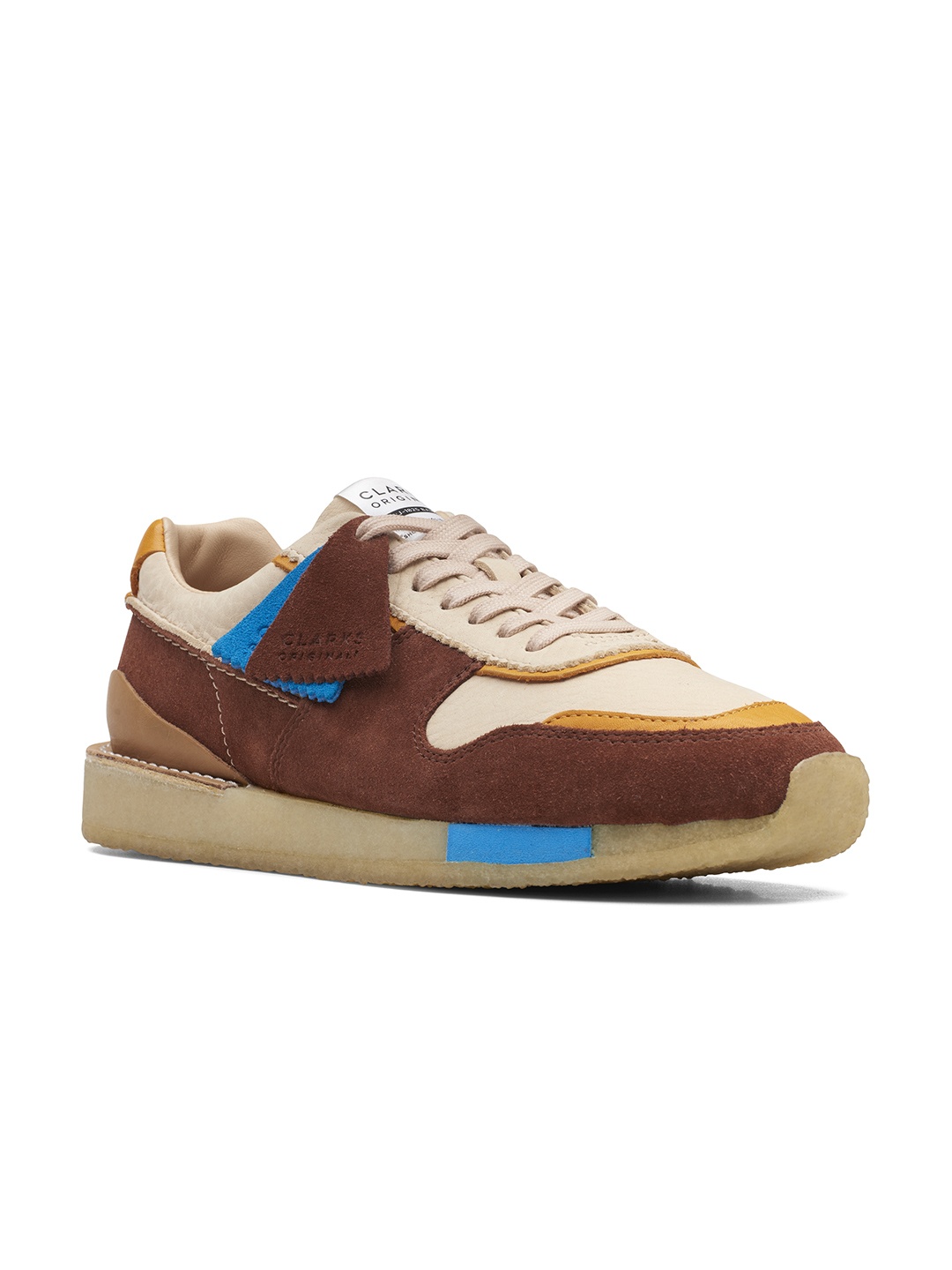 

Clarks Men Brown Colourblocked Suede Sneakers