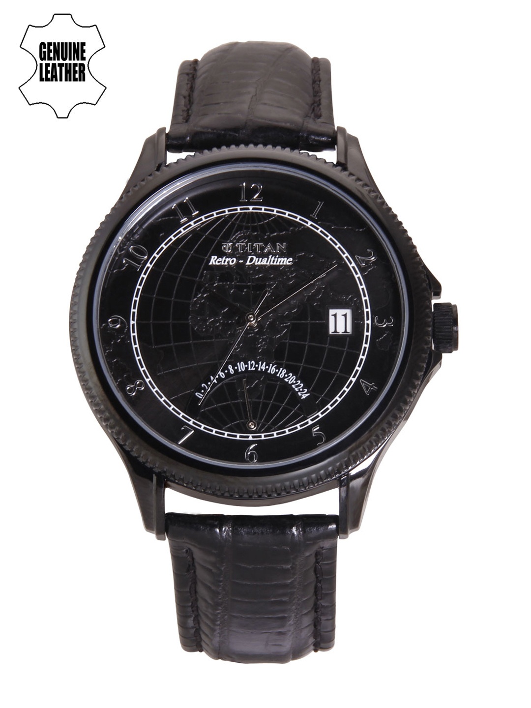 

Titan Globe Trotter Collection Men Black Analogue Watch 1704NL01