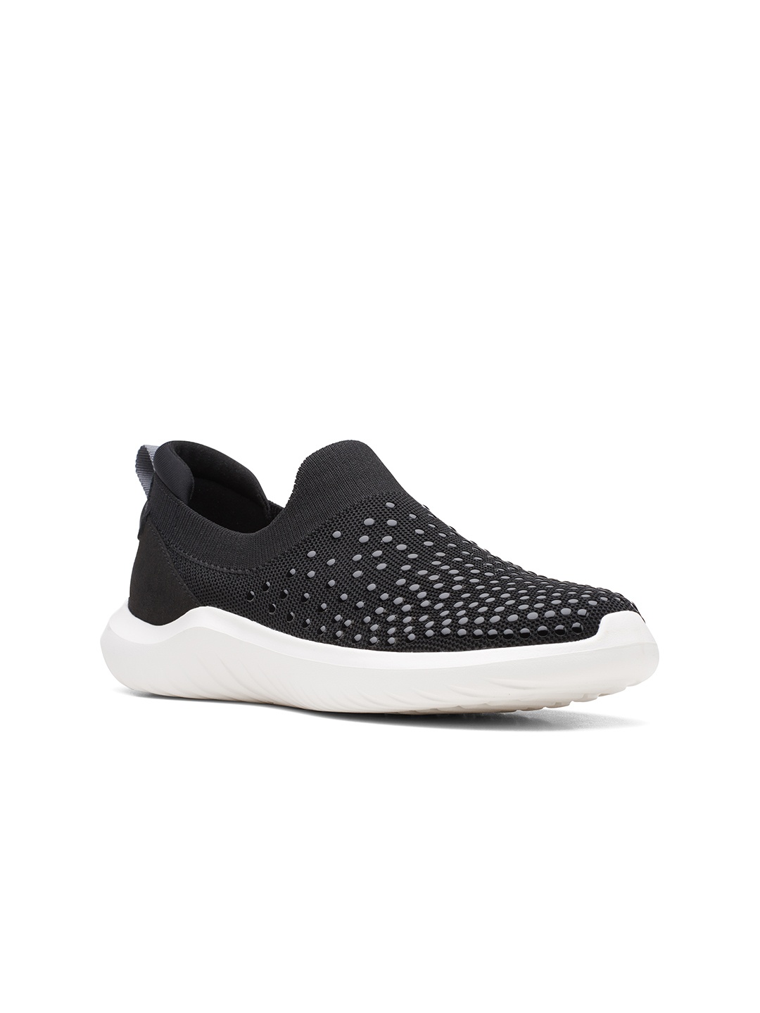 

Clarks Women Black Woven Design Slip-On Sneakers