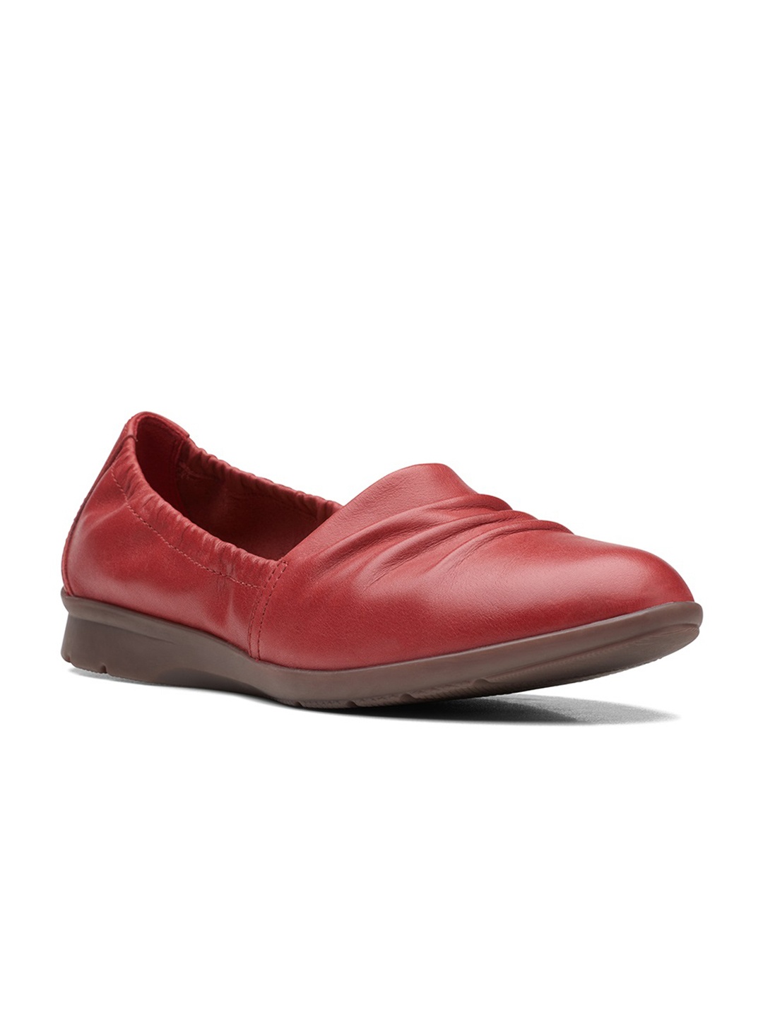 

Clarks Women Red Leather Slip-On Sneakers