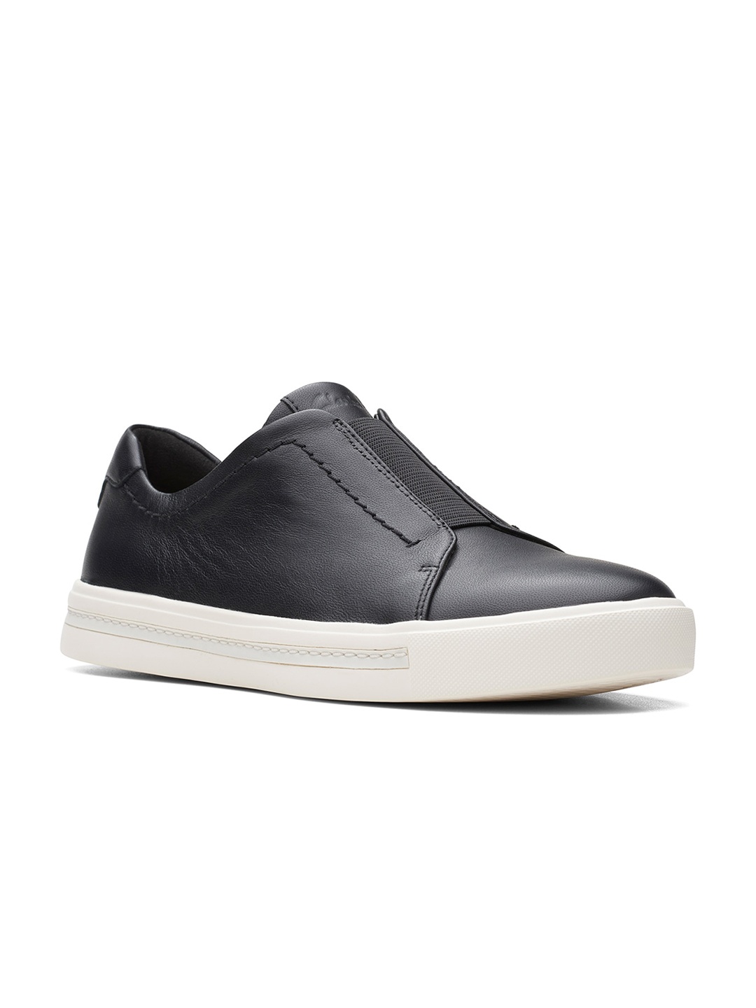 

Clarks Women Leather Slip-On Sneakers, Black