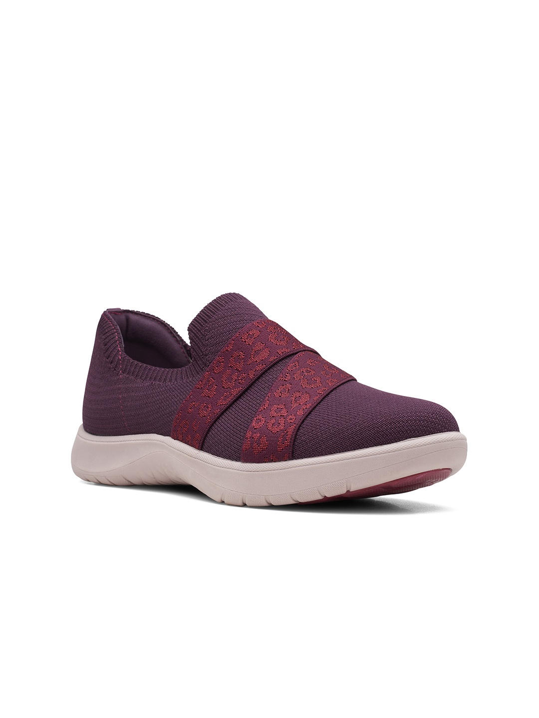 

Clarks Women Burgundy Woven Design Slip-On Sneakers