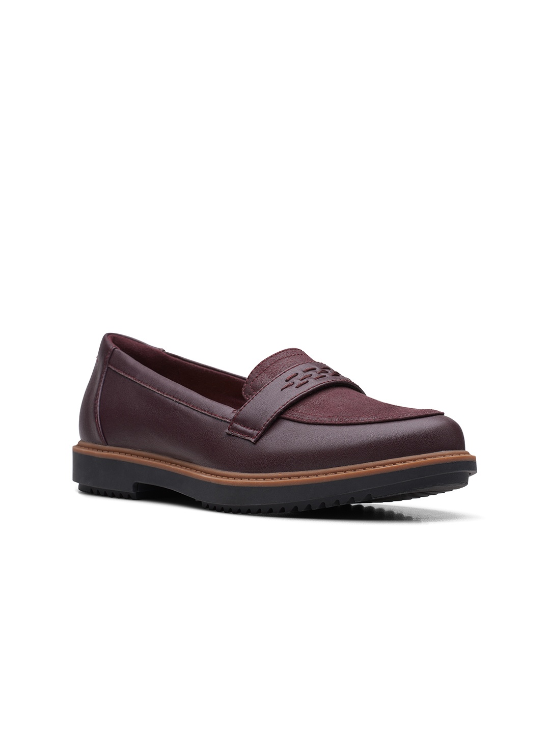 

Clarks Women Burgundy Leather Slip-On Sneakers