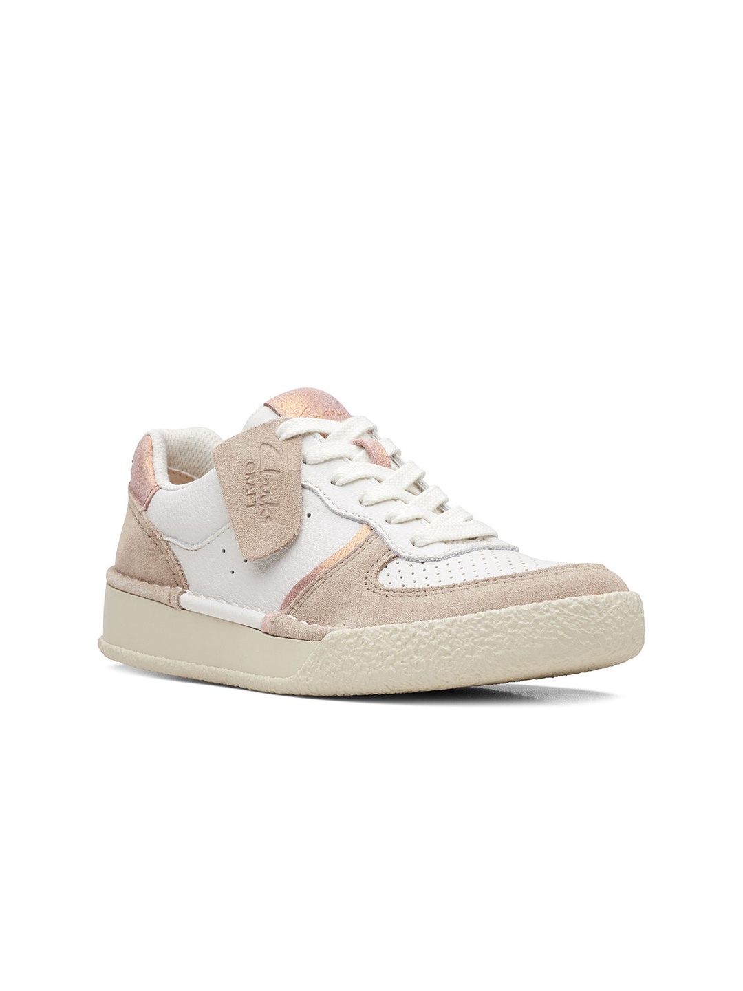 

Clarks Women Colourblocked Suede Sneakers, Peach