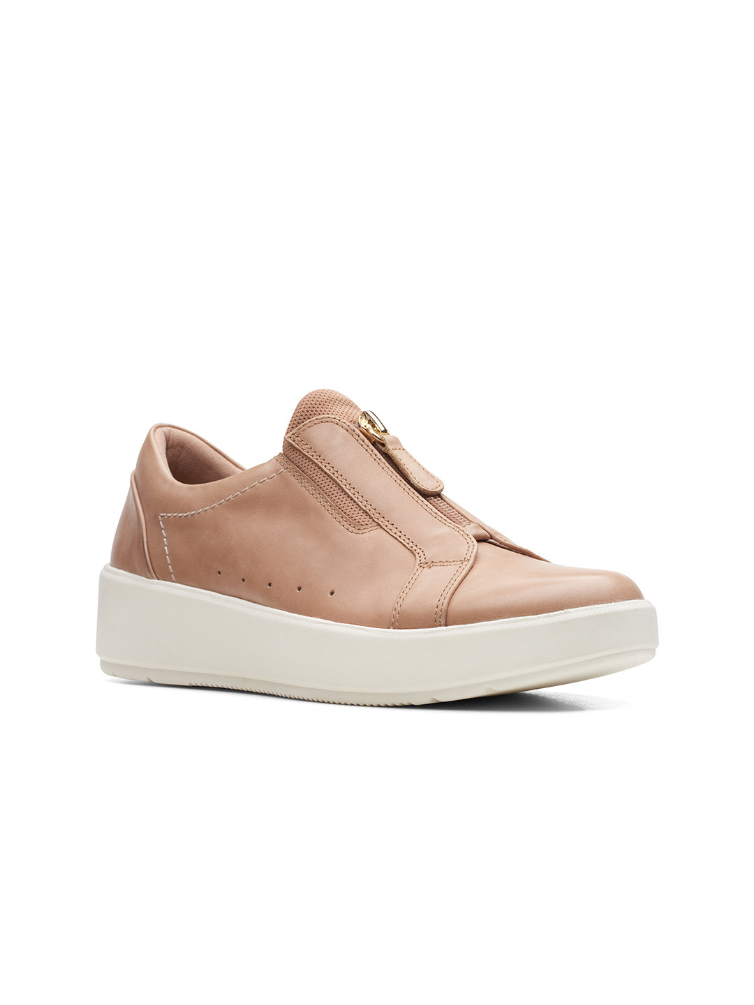 

Clarks Women Brown Leather Slip-On Sneakers