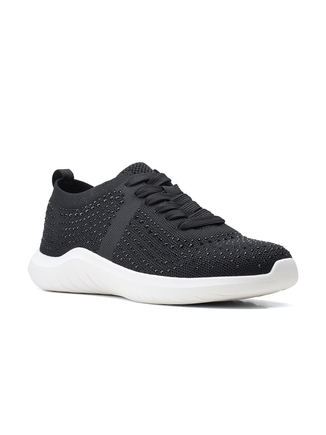 

Clarks Women Black Woven Design Sneakers