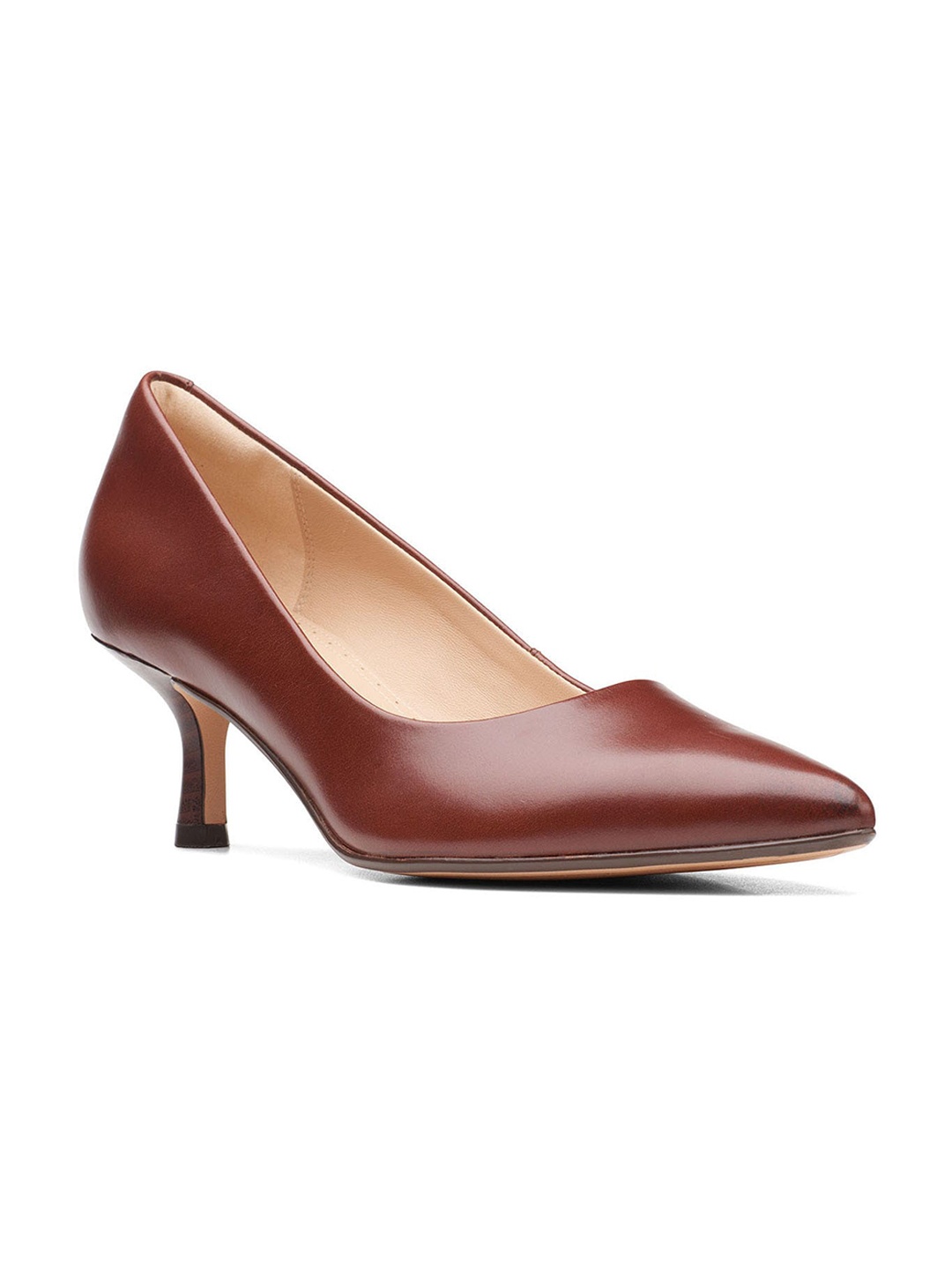 

Clarks Leather Work Kitten Pump Heels, Brown