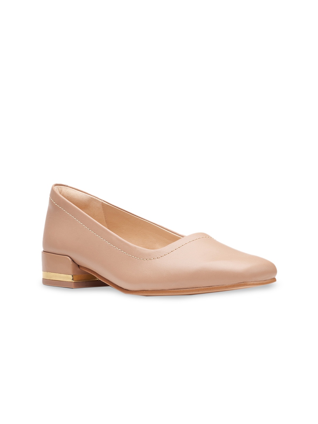 

Clarks Brown Leather Block Pumps