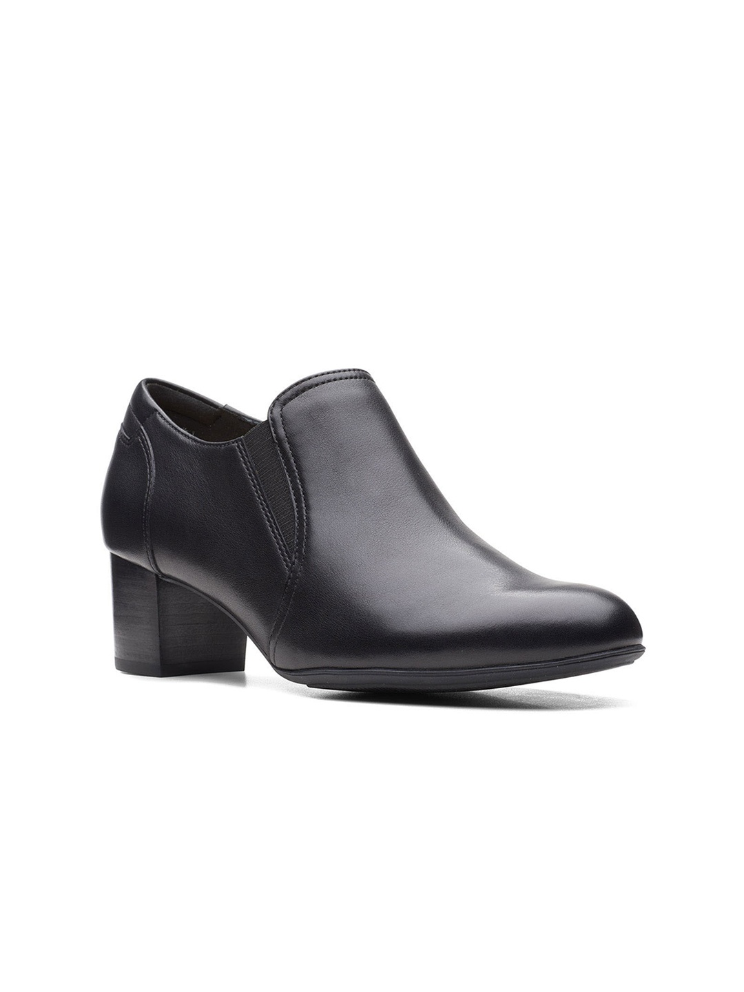 

Clarks Leather Work Block Pumps, Black
