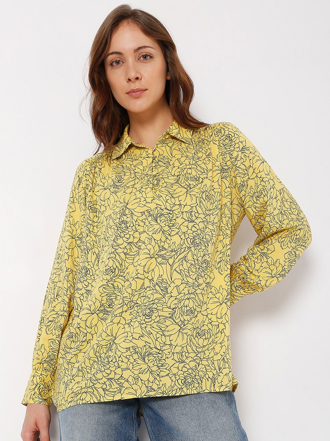 

Vero Moda Yellow Floral Print Top