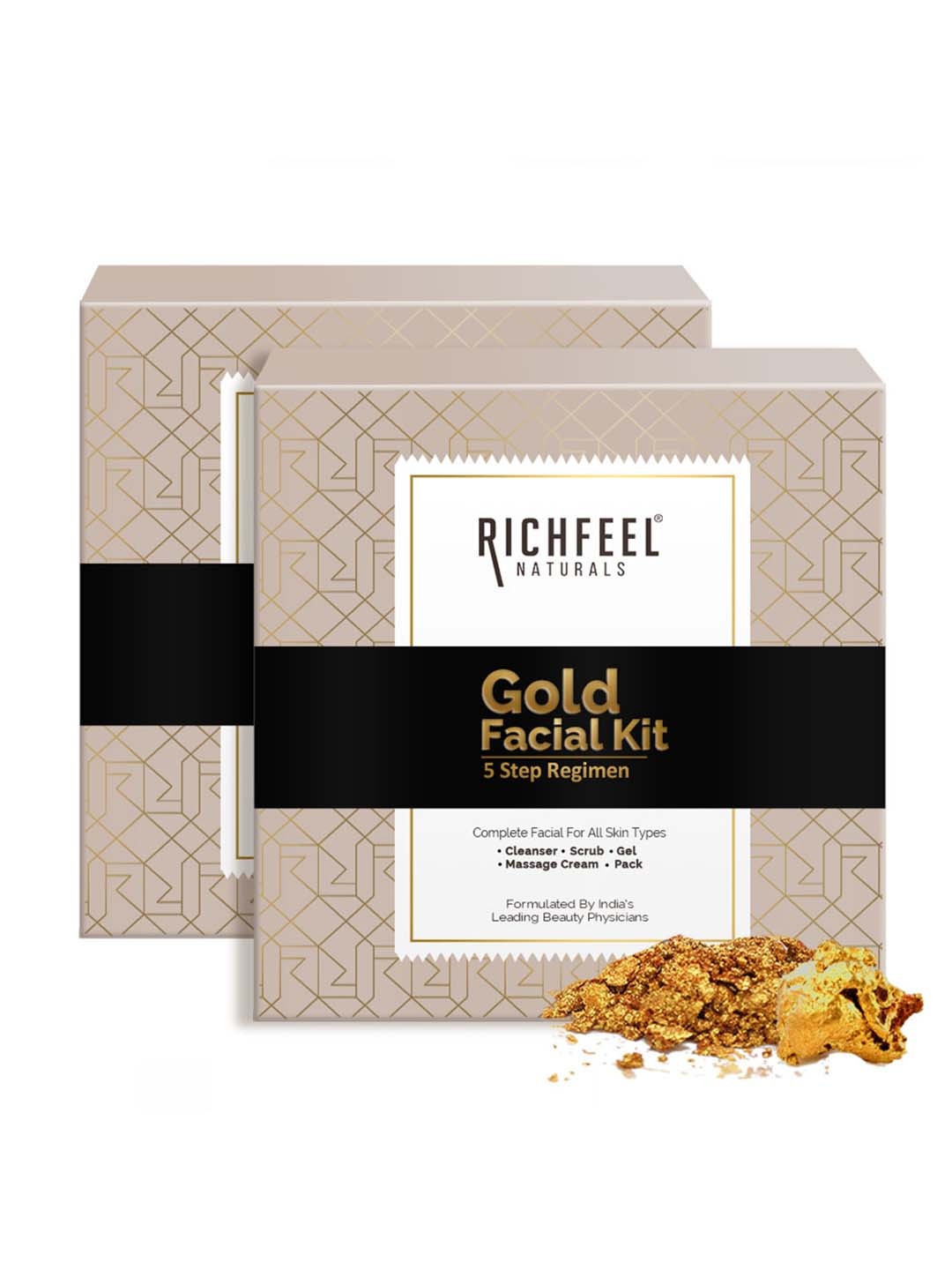 

Richfeel Set Of 2 Gold Facial Kit, White