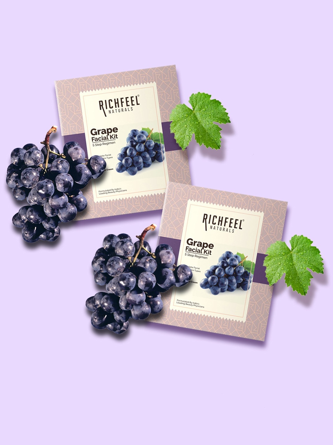

Richfeel Set Of 2 Grape Facial Kit, White