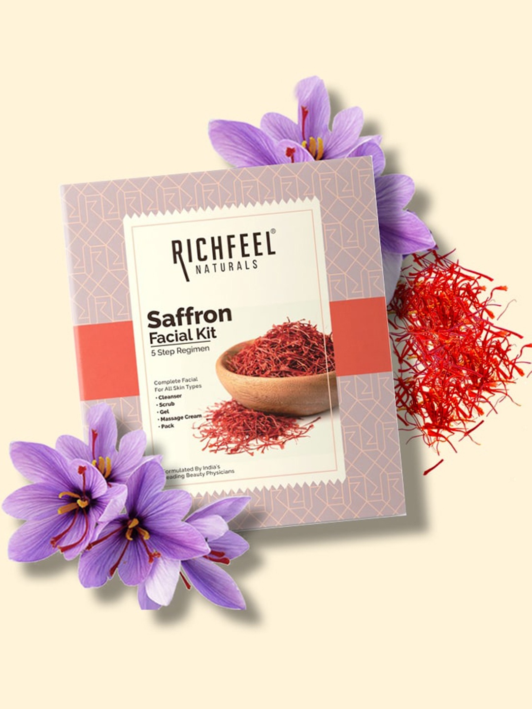 

Richfeel Set Of 3 Saffron Facial Kit, White