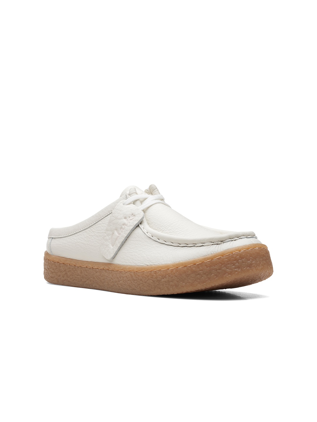 

Clarks Women White Leather Mule