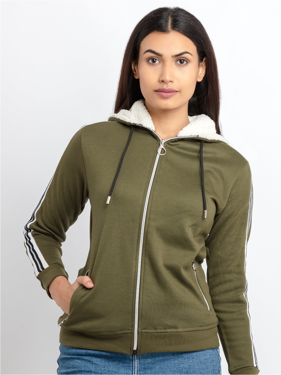 

Status Quo Women Olive Green Sweatshirt