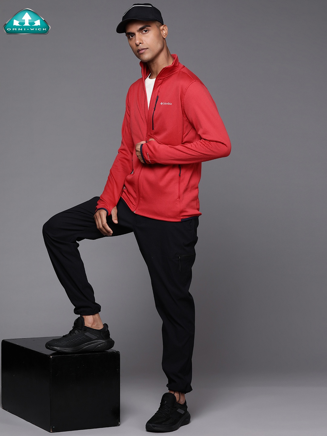 

Columbia Men Red Solid Park View Fleece Full Zip Outdoor Sporty Jacket