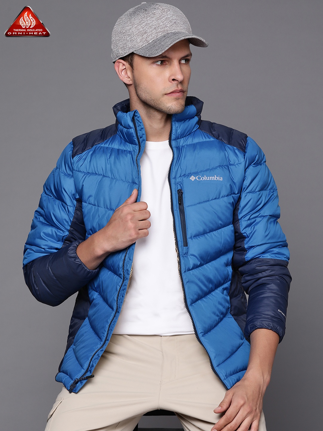 

Columbia Men Blue Navy Blue Colourblocked Outdoor Puffer Jacket