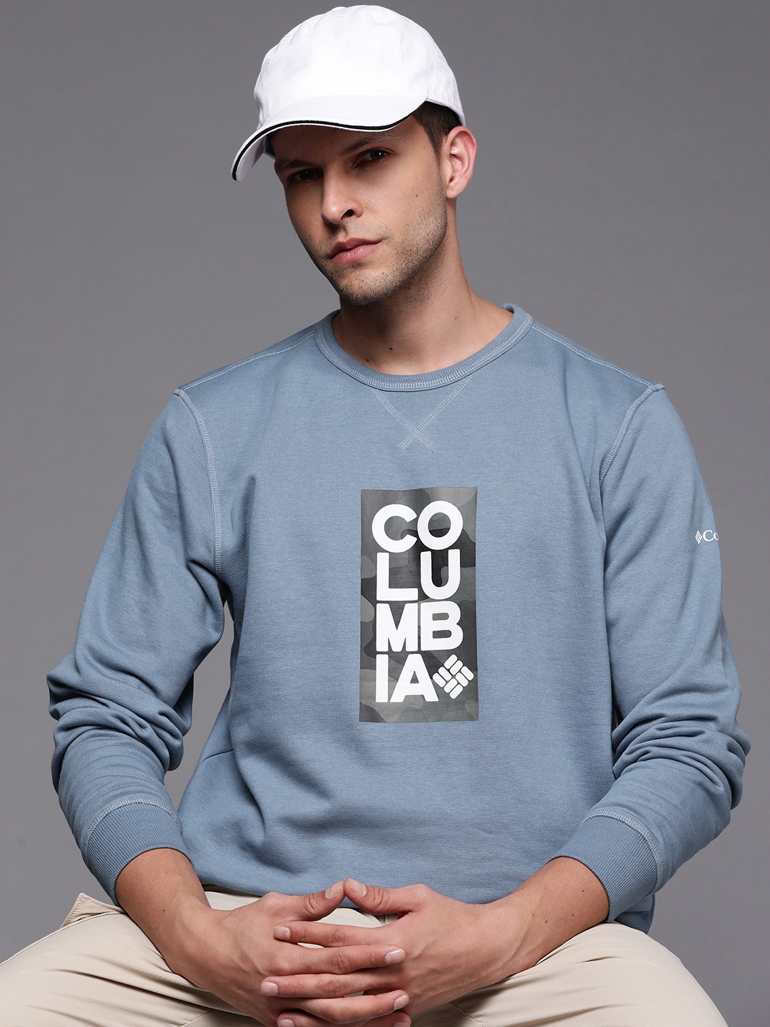 

Columbia Men Blue Printed Sweatshirt