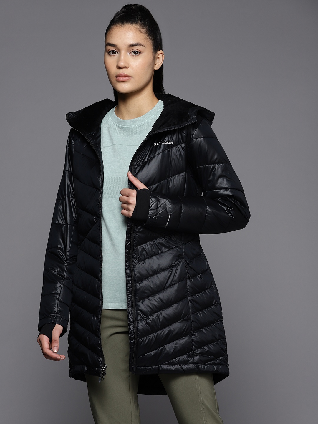 

Columbia Women Solid Longline Padded Jacket, Black