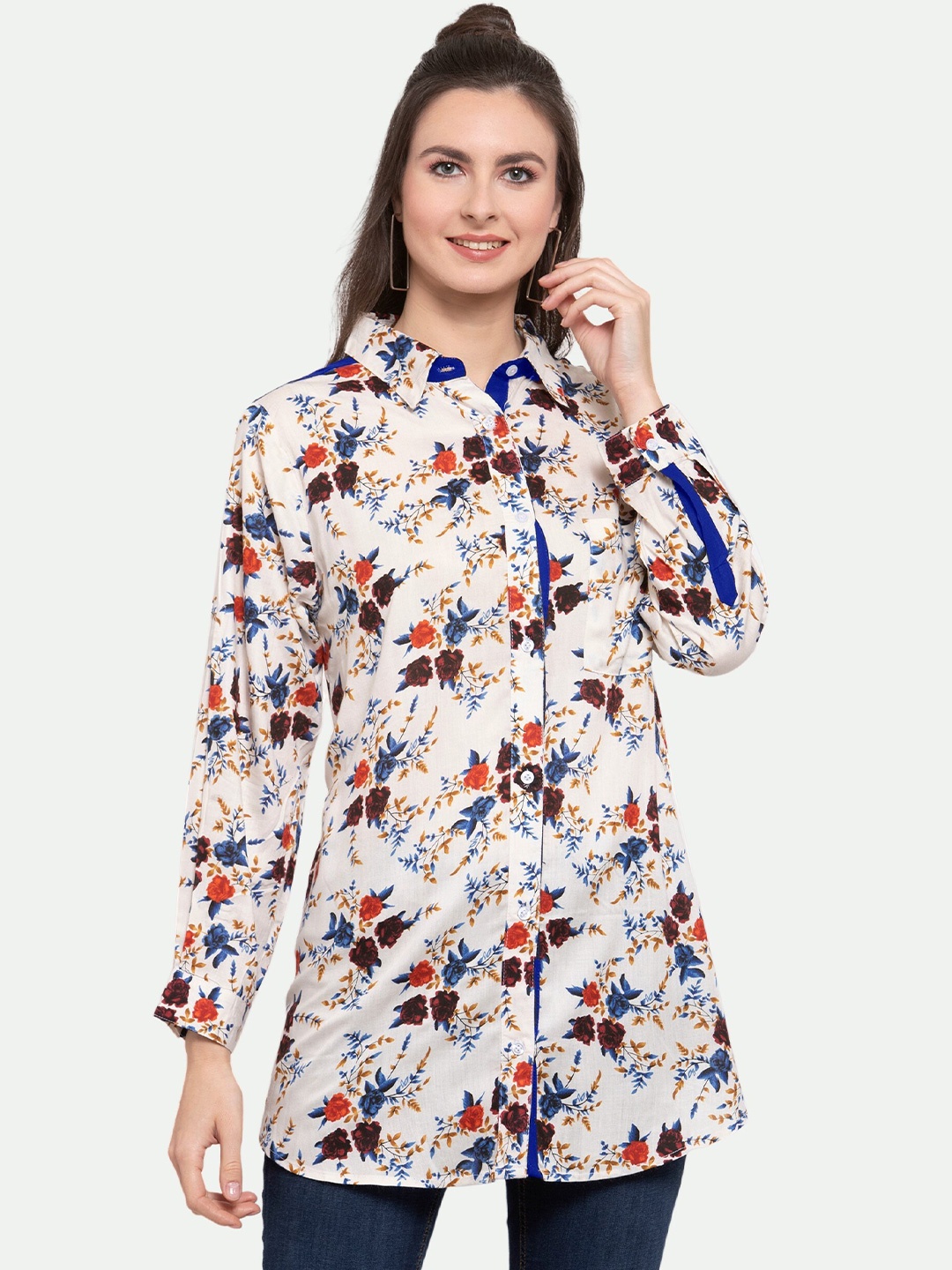 

PATRORNA Women Multicoloured Comfort Floral Printed Casual Shirt, Multi