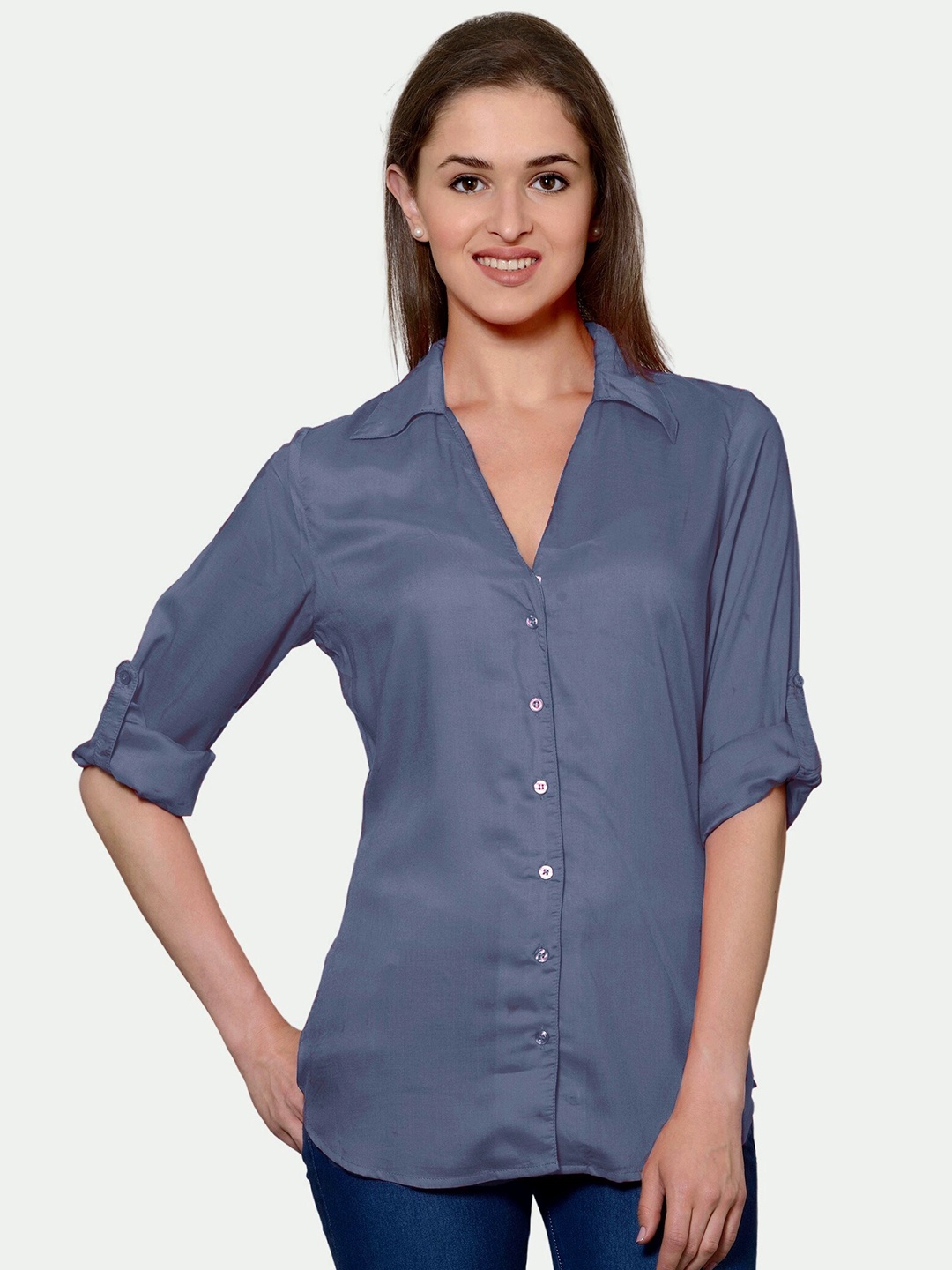 

PATRORNA Women Grey Comfort Casual Shirt