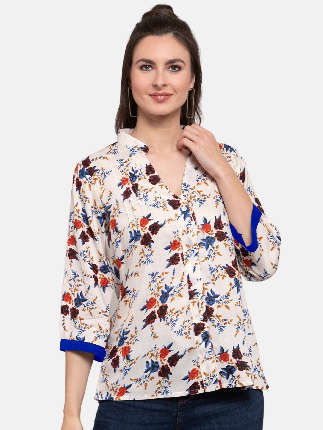 

PATRORNA Women Multicoloured Comfort Floral Printed Casual Shirt, Multi