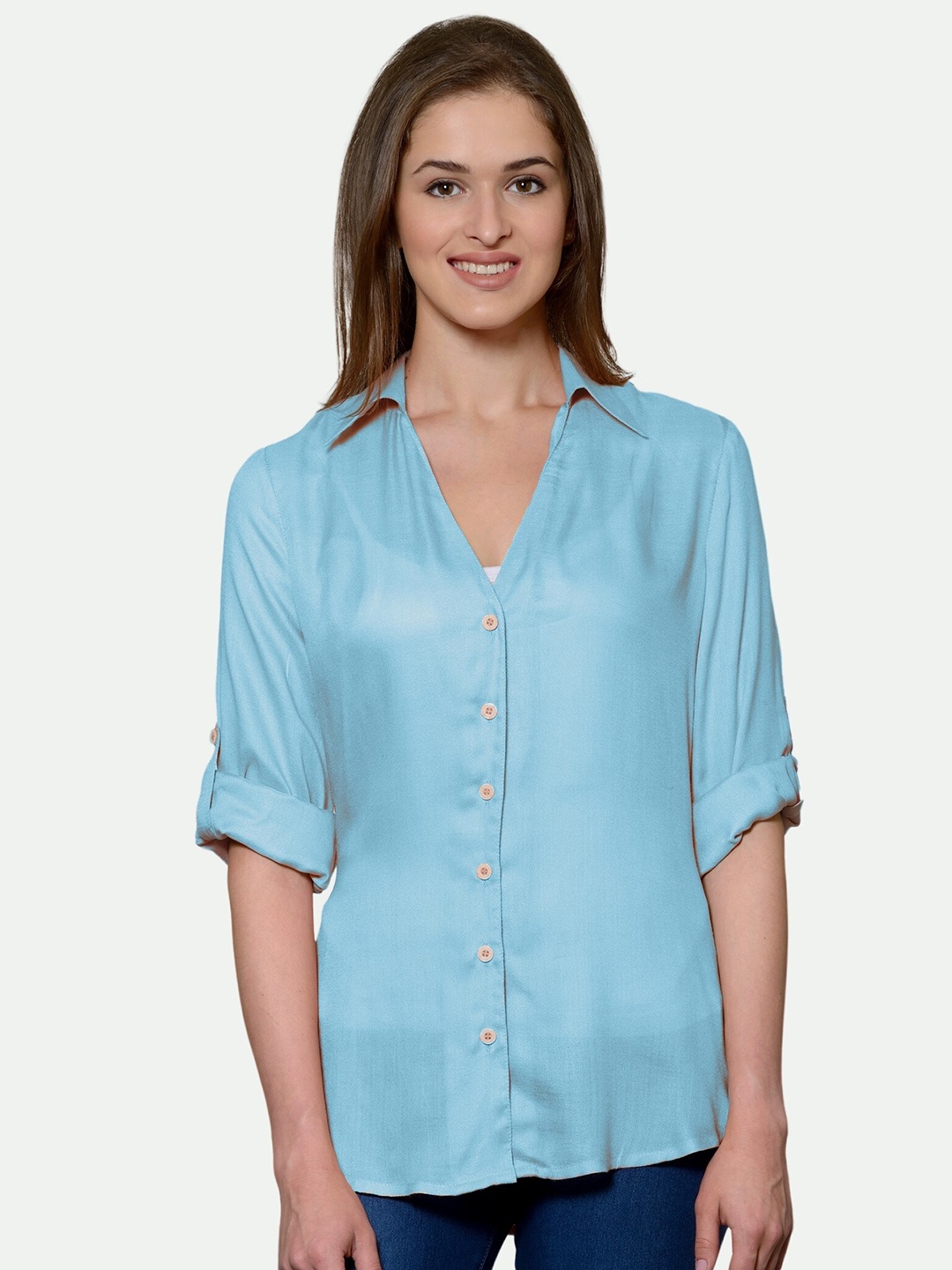 

PATRORNA Women Blue Comfort Casual Shirt