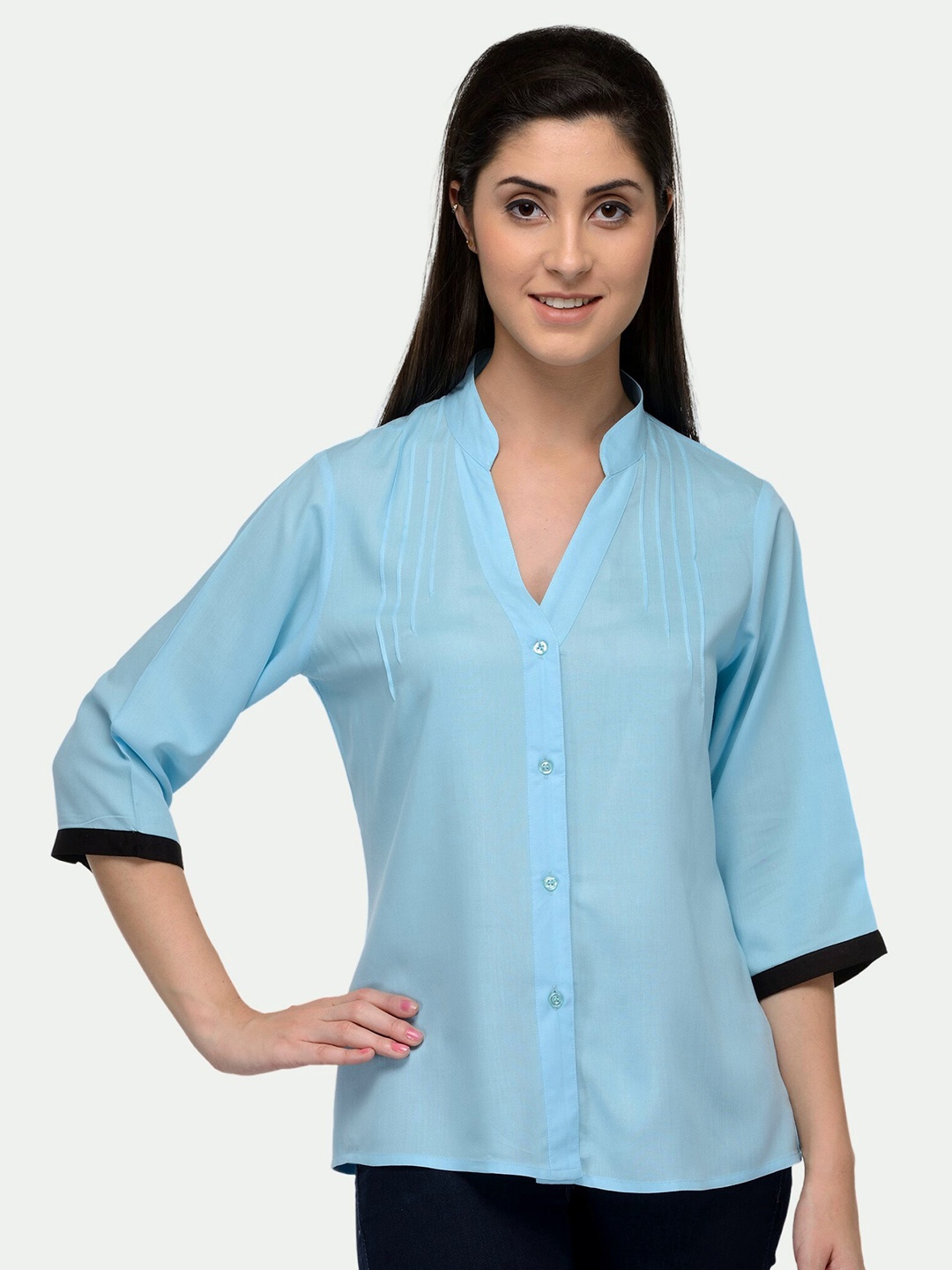 

PATRORNA Women Blue Comfort Casual Shirt