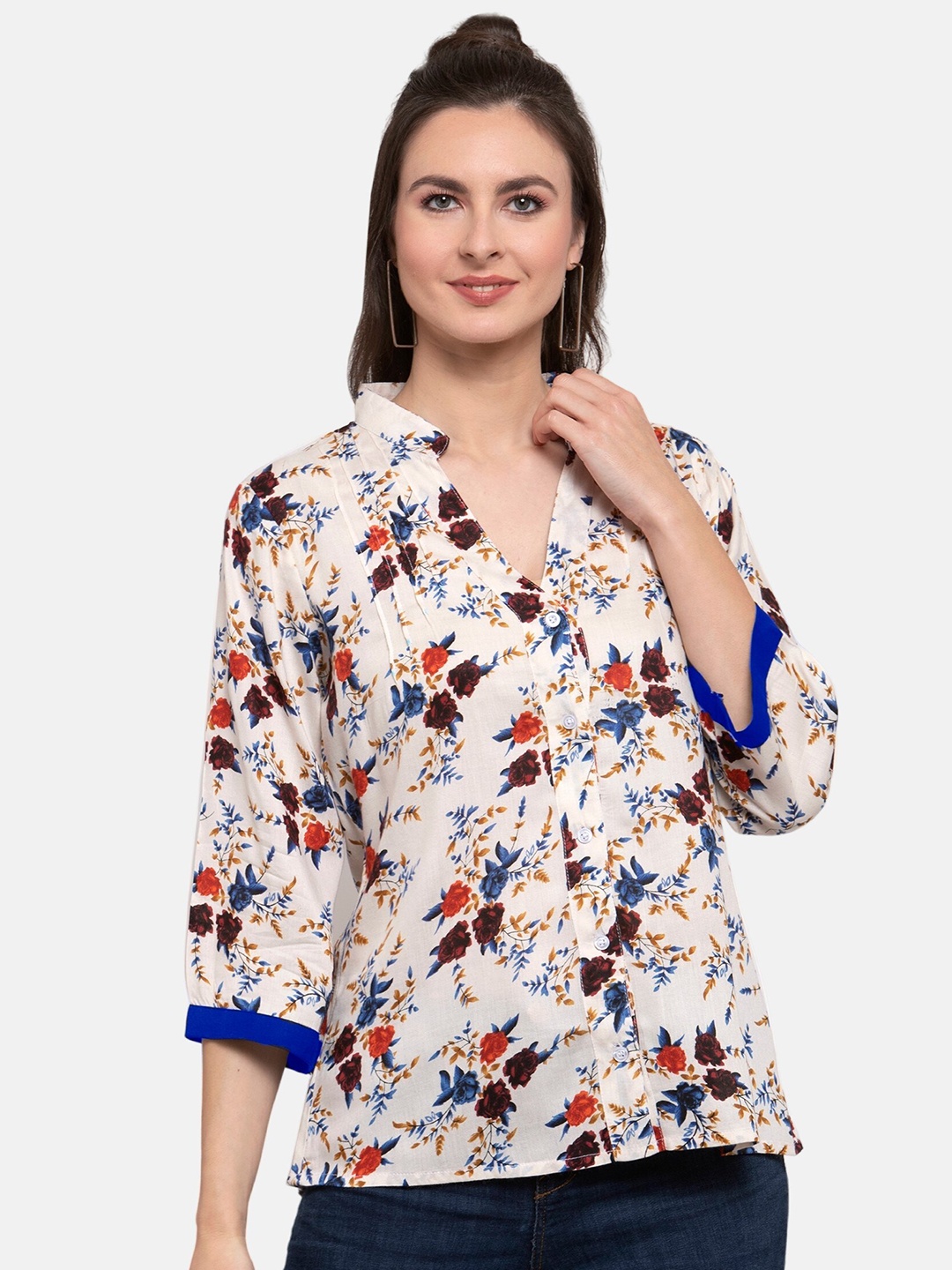

PATRORNA Women Multicoloured Comfort Floral Printed Casual Shirt, Multi