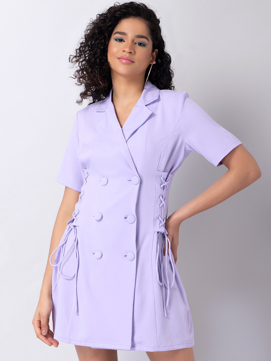 

FabAlley Purple Crepe Dress