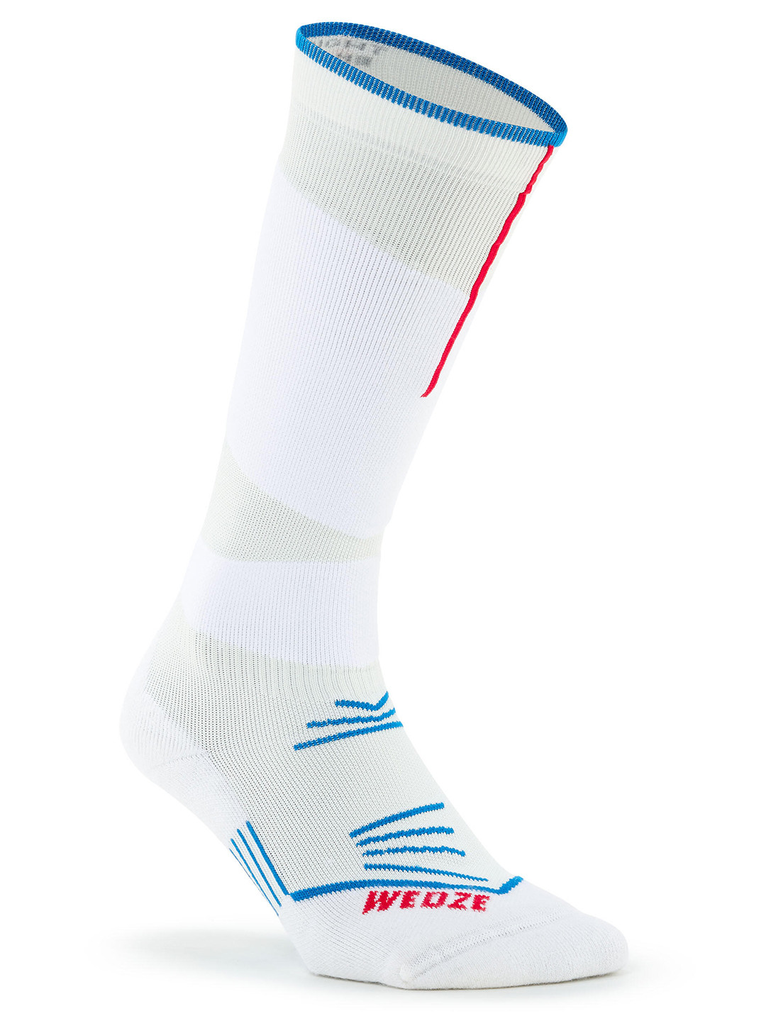 

WEDZE By Decathlon White Patterned Knee-Length Socks