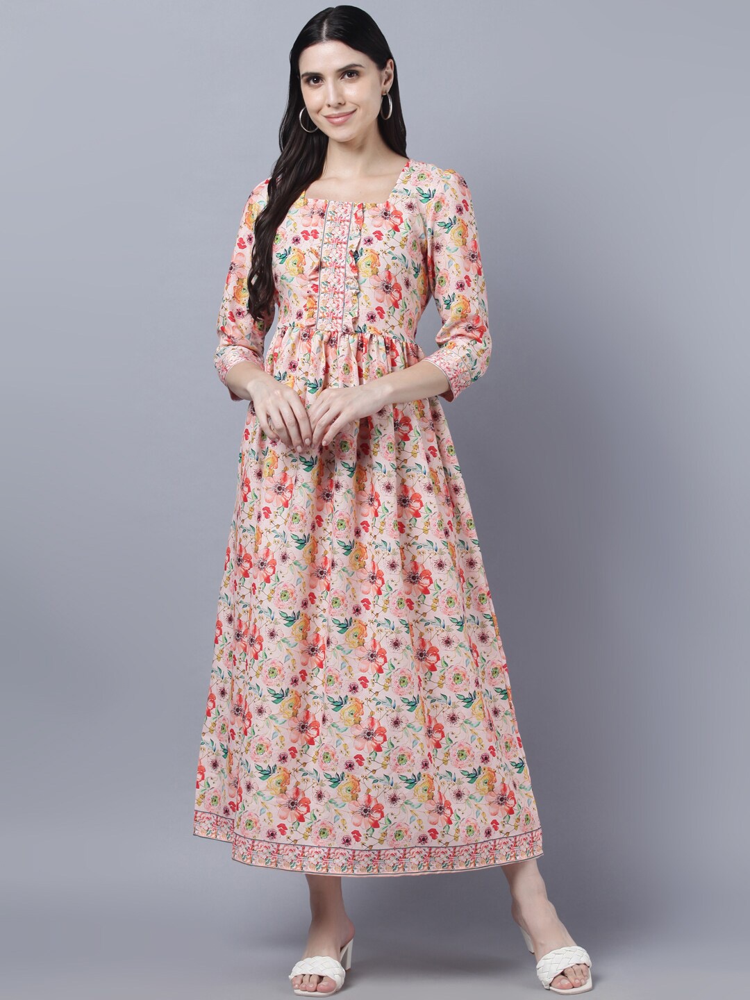 

Myshka Multicoloured Floral Midi Dress, Multi